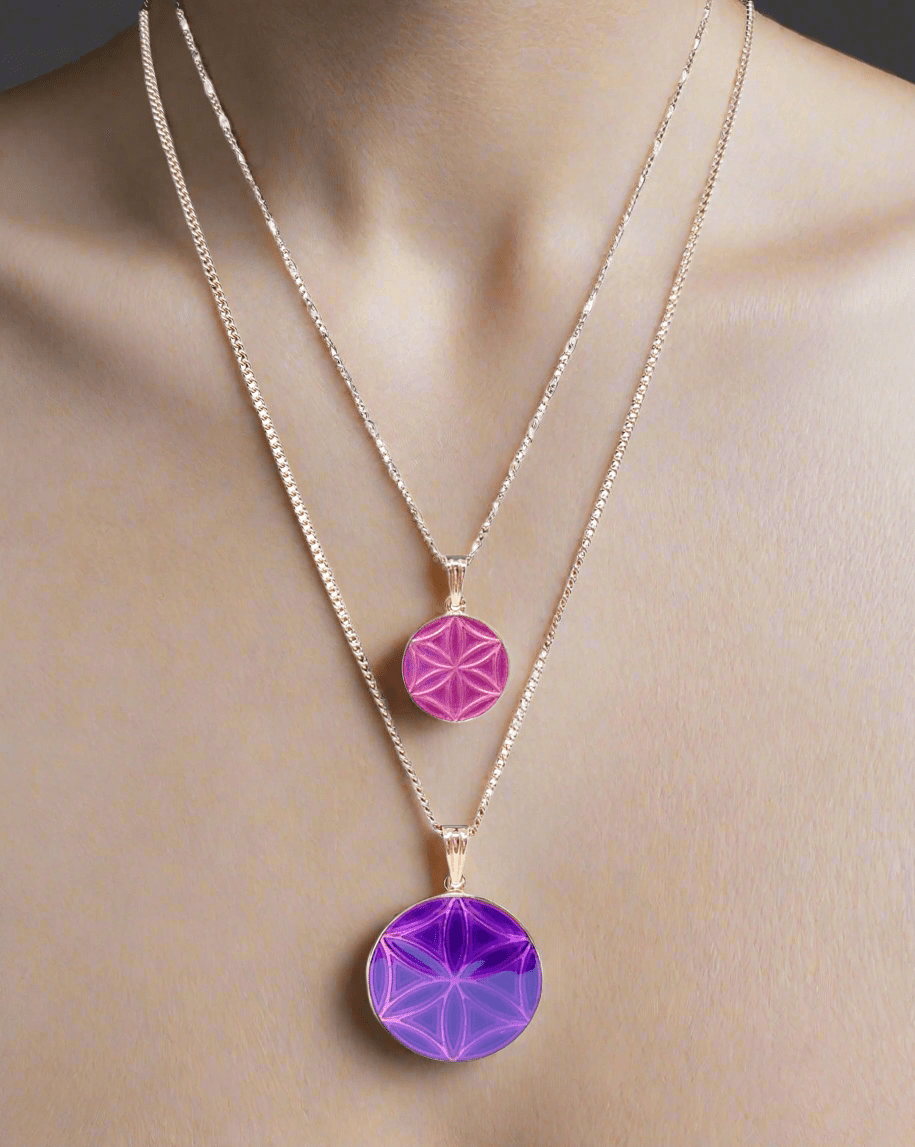ORA Flower Of Life Double Pendant Necklace - Ora Shine Your Light