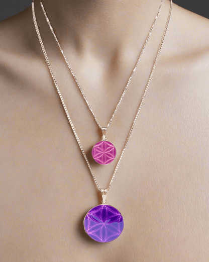 ORA Flower Of Life Double Pendant Necklace - Ora Shine Your Light